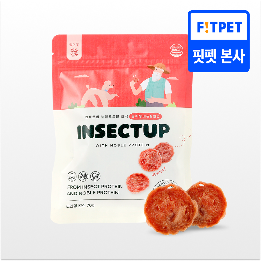 인섹트업 노블프로틴 3종(1ea/3ea) 강아지 육포 간식 칠면조, 70g, 1개 - 메인 이미지