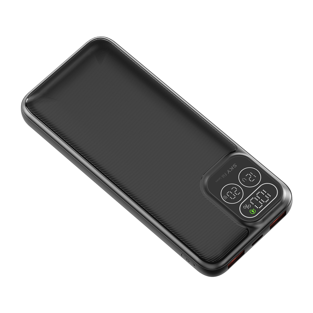 필 PD10 22.5W LCD 디스플레이 잔량표시 고속충전 보조배터리 10000mAh, 블랙 : 스카이공식스토어