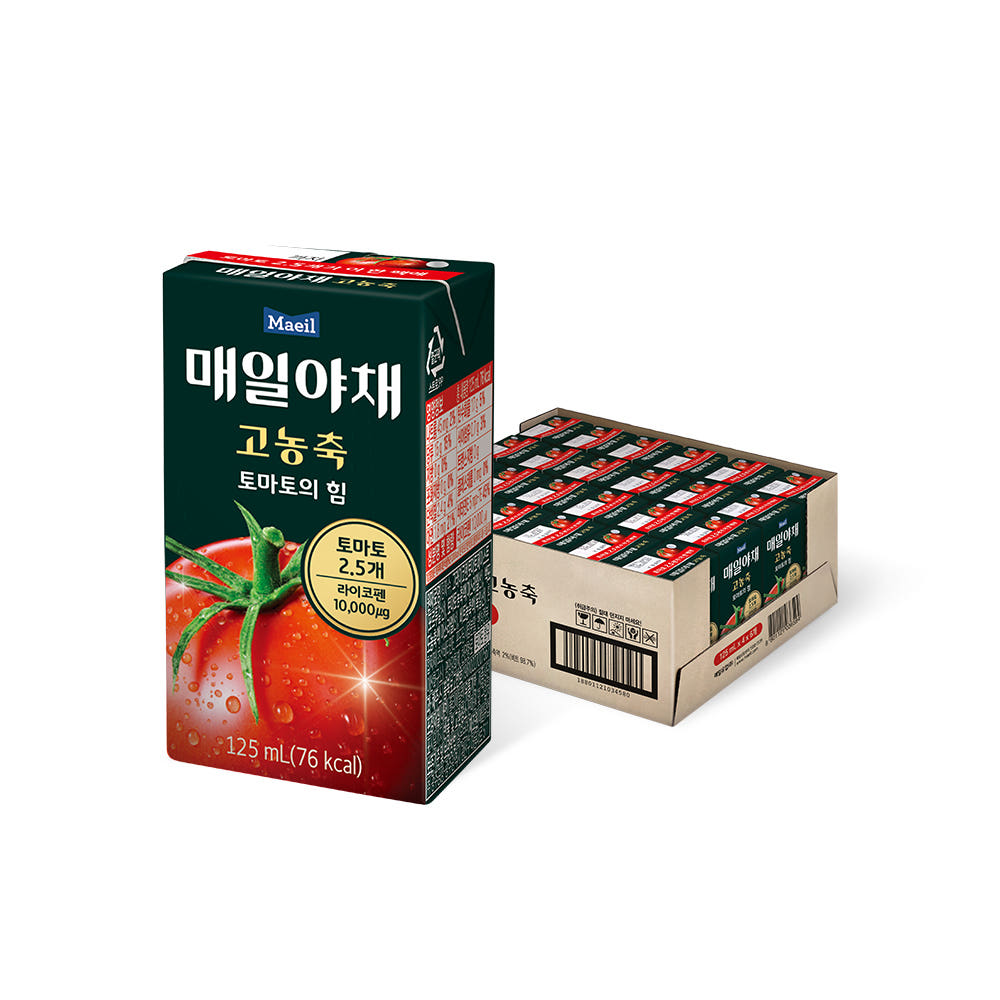 매일야채 고농축 토마토의 힘 125ml 24팩 [+피크닉 칠 CHILL 제로 오렌지 350ml 24개 증정] - 상세 이미지 2
