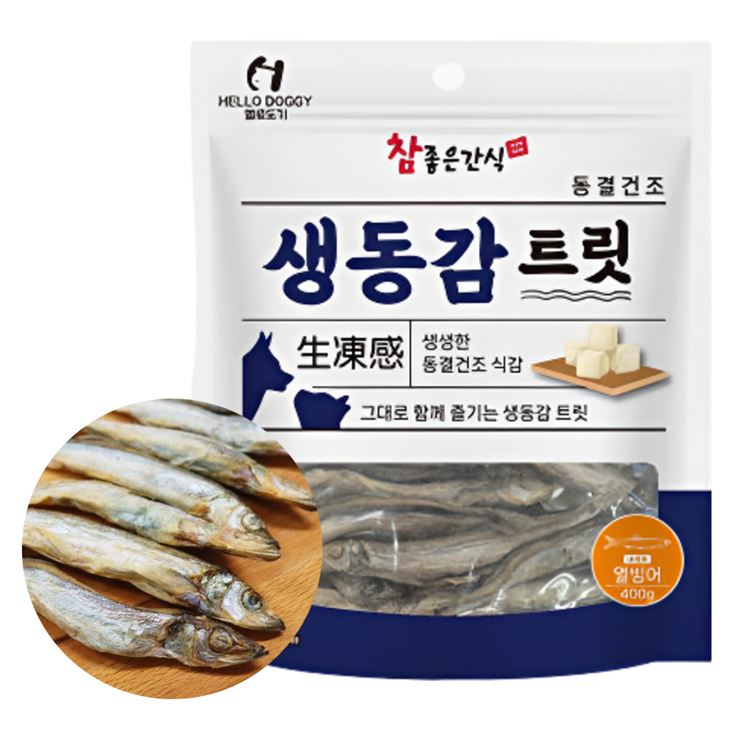 생동감트릿 동결건조간식 대용량 고양이 트릿 열빙어, 400g, 1개 - 메인 이미지