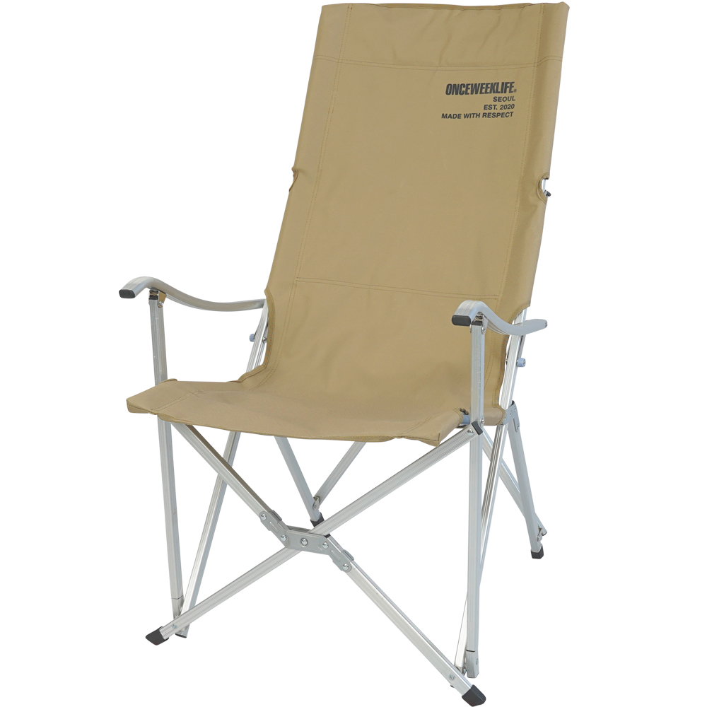 원스위크라이프 캠핑 접이식 경량 롱 릴렉스 체어 특대, 실버프레임 / 베이지, 1개