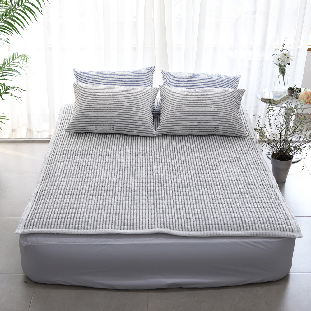 어바웃 시어서커 침대패드 SS/Q 2color