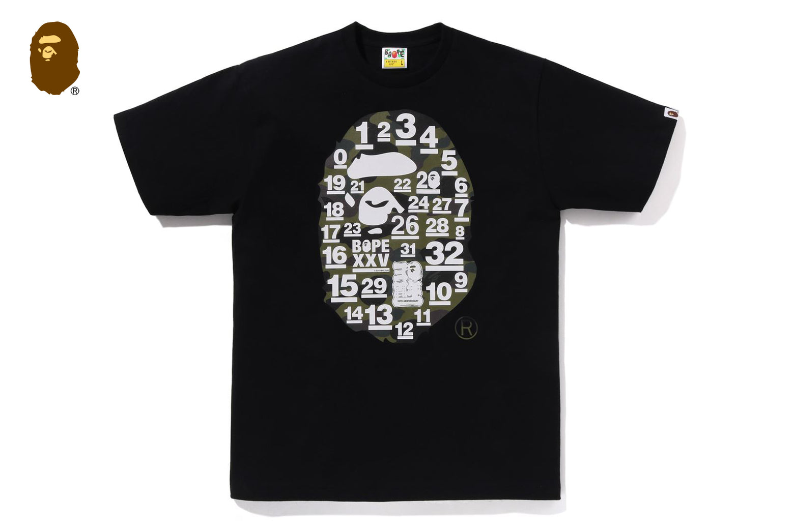베이프 반팔티 A BATHING APE 32ND ANNIV. 1ST CAMO BIG APE HEAD TEE 4월 신상 1L20-110-022 - 상세 이미지 3