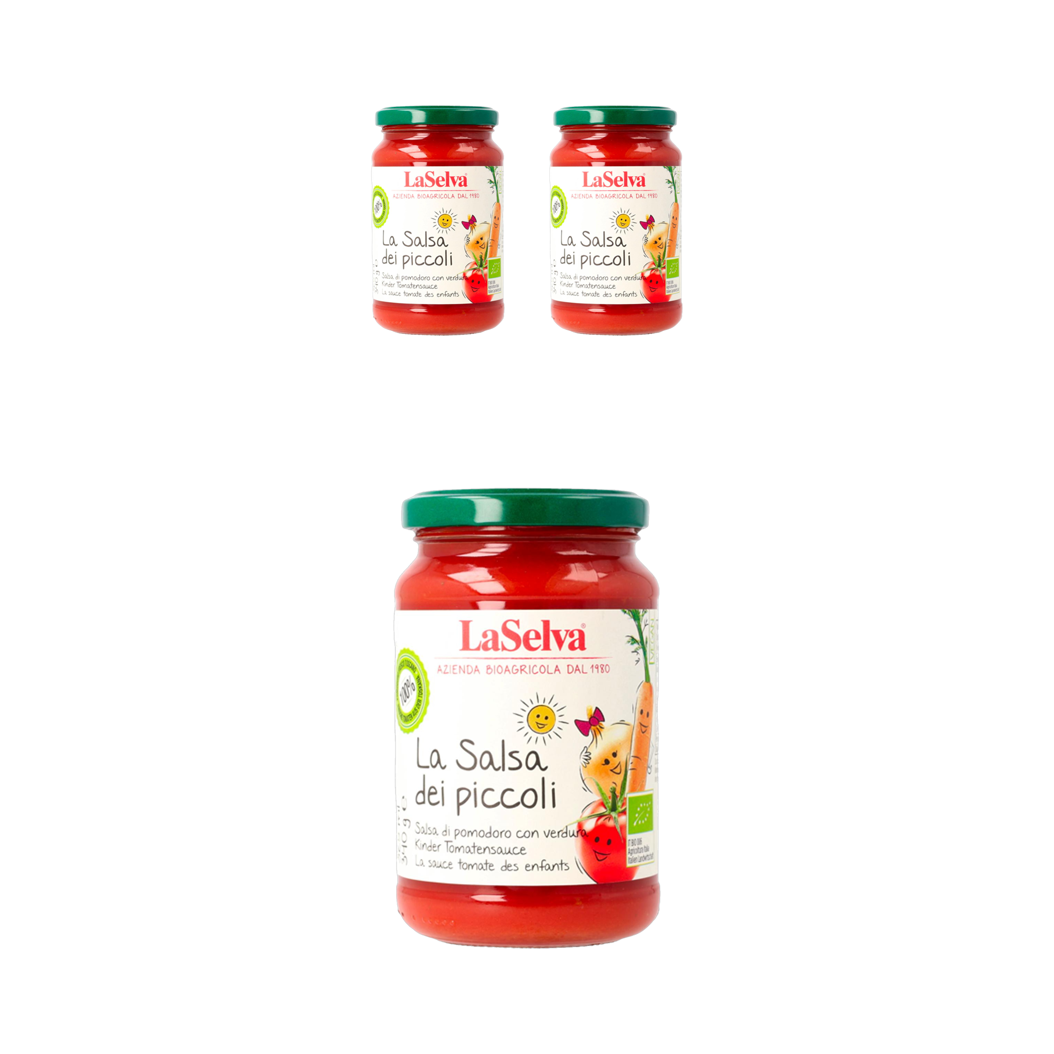 라셀바 이탈리아 100% 무설탕 유기농 어린이 저염 토마토 퓨레 340g, 3개 - 상품 이미지