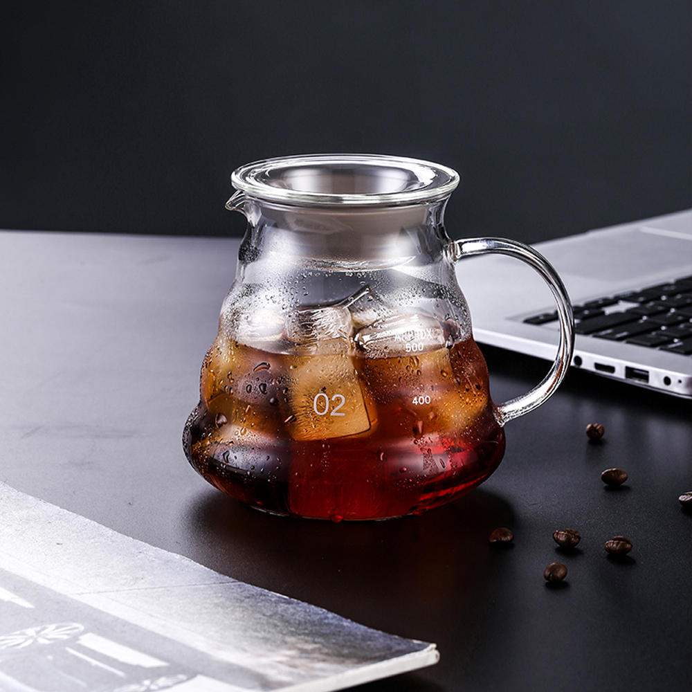 칼딘 핸드드립 커피서버 내열유리 눈금형 서버 MS-07 600ml, 투명 이미지 8
