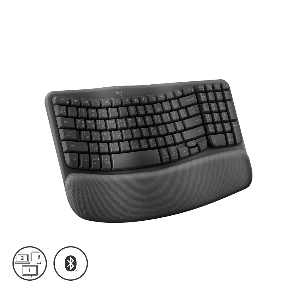 로지텍 코리아 Wave Keys 인체공학 웨이브 컴팩트 키보드 그래파이트, 플런저 - 상세 이미지 2