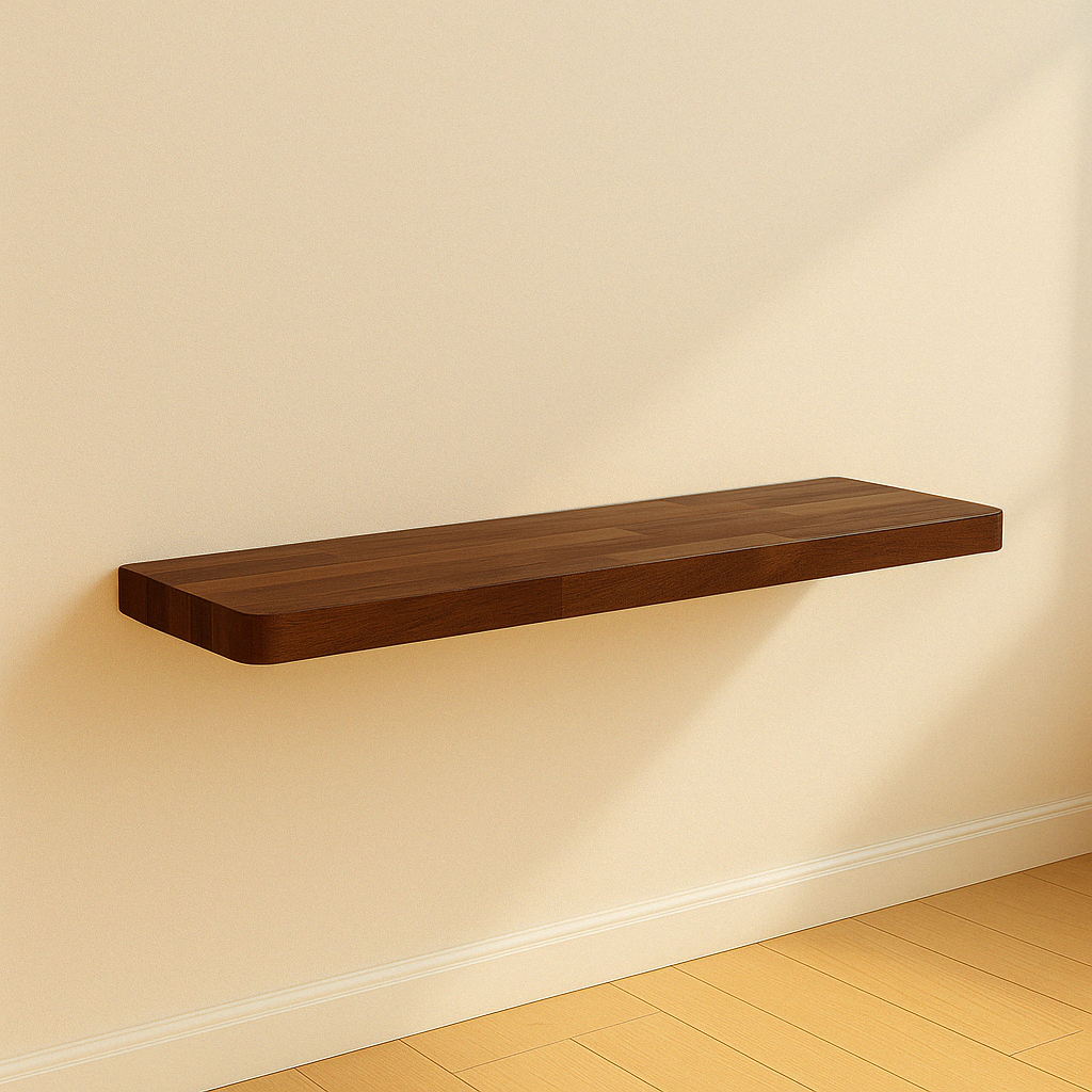 아이린 멀바우 원목 나무 무지주 벽걸이 벽 선반 400 콘크리트벽