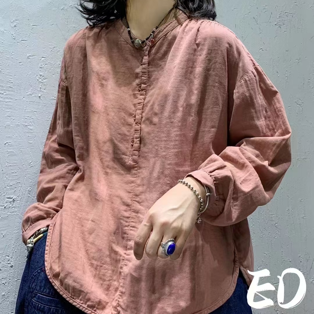 간절기셔츠 아사면 블라우스 봄 가을 미시옷 엄마옷 3626 이미지 6