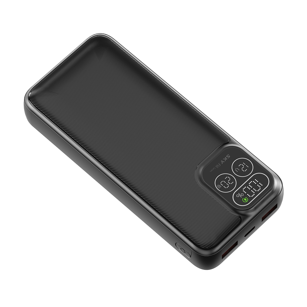 필 PD20 22.5W LCD 디스플레이 잔량표시 고속충전 보조배터리 20000mAh, 블랙 : 스카이공식스토어