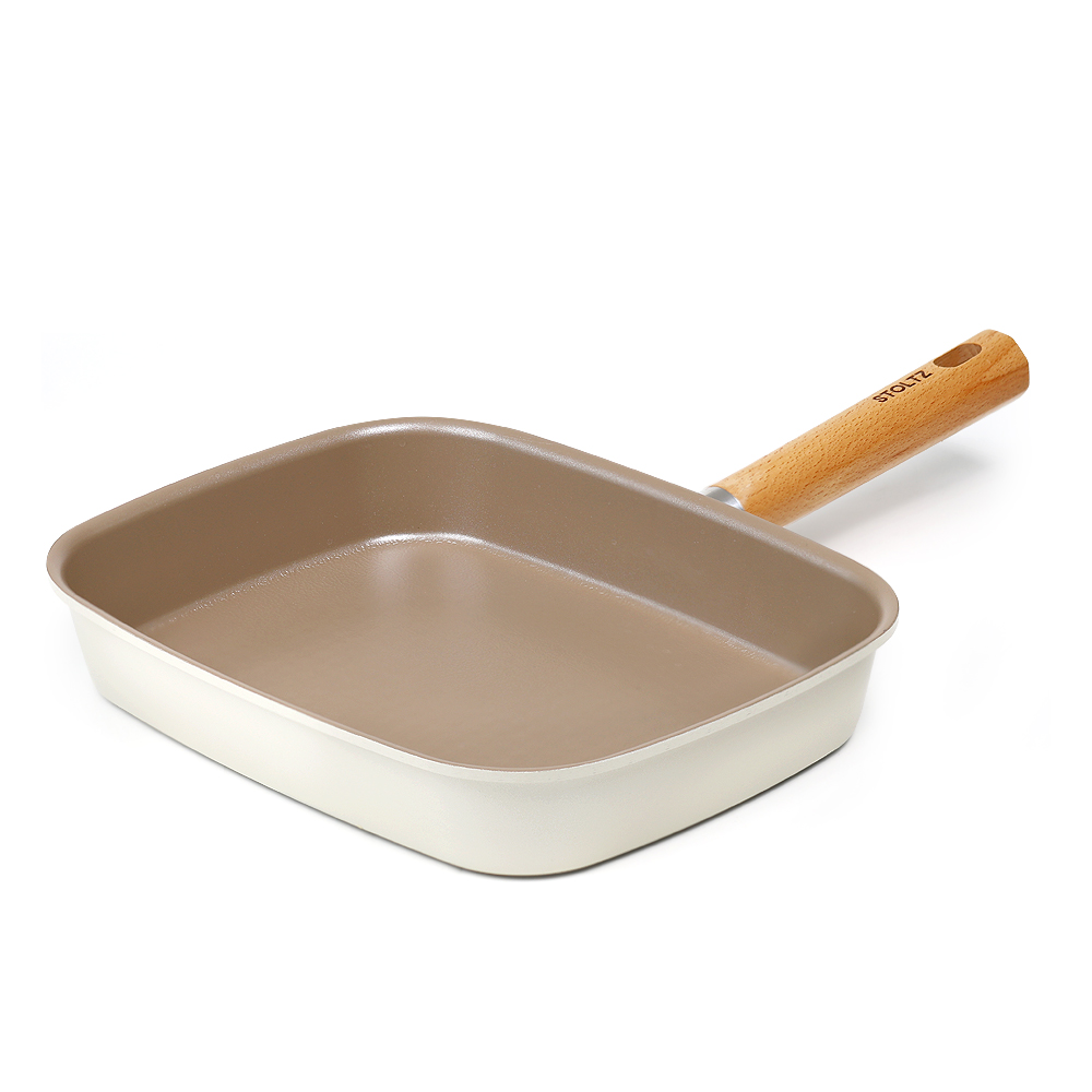 STOLTZ 슈톨츠 크림 쿡웨어 IH 사각 구이팬 28cm 원목손잡이 인덕션 사각팬 - 상세 이미지 5