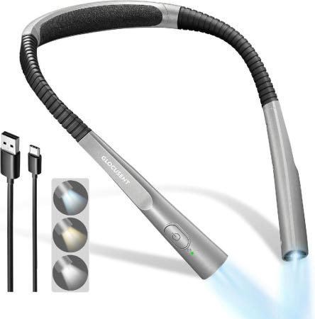 [해외]Glocusent LED넥 독서라이트 침대 앰버 3색 밝기조절가능 충전식 오래지속/뜨개질 캠핑 수리에 이 묶음배송가능