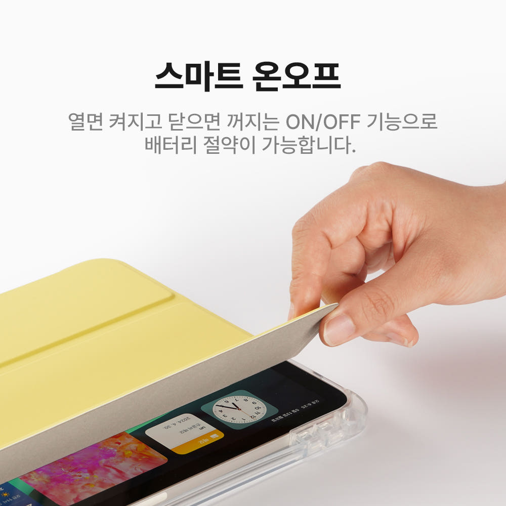 랩씨 클리어 슬림핏 스마트 북 커버 사피아노네이비, 아이패드 프로 28.2cm(11인치) M4 5세대 - 상세 이미지 4