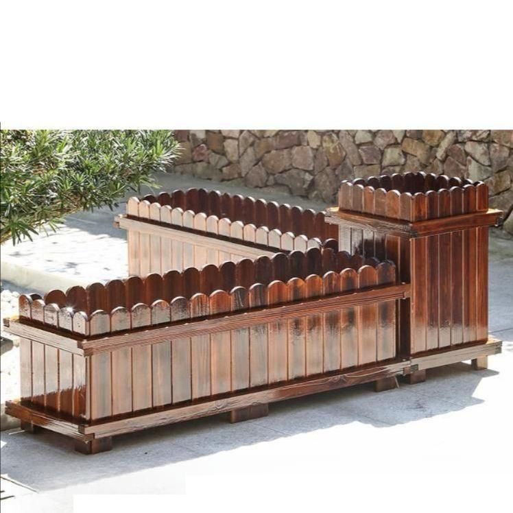 플랜트박스 방부목 원목 화단 조경 야외 화분 대형 방부제 나무 화분 80x40x40cm