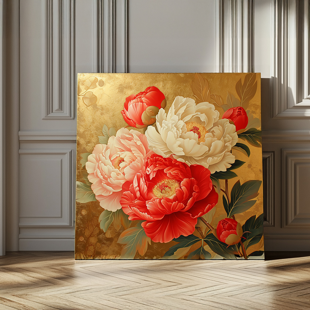 돈들어오는 그림 꽃 Best 해바라기 연꽃 모란 캔버스 액자 60x60 정사각형