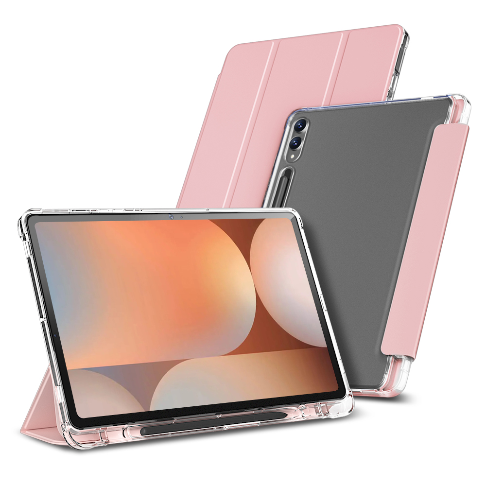 고부기 펜수납 거치대 스마트커버 클리어매트 케이스 핑크, 갤럭시 탭 S9+-S9 FE+-S10+ - 상품 이미지
