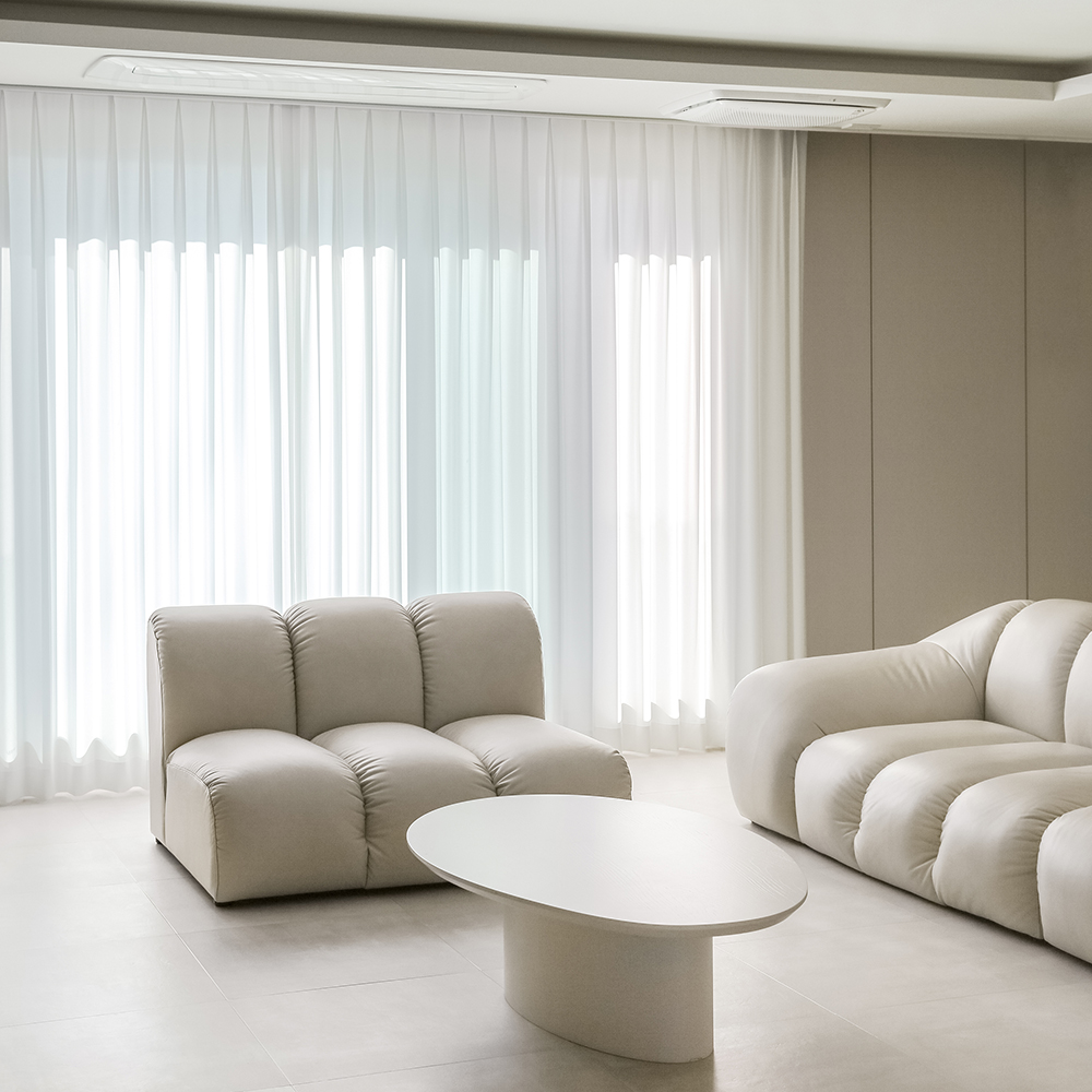 차르르 형상기억 쉬폰커튼 이음선없는 맞춤제작 도톰쉬폰커튼