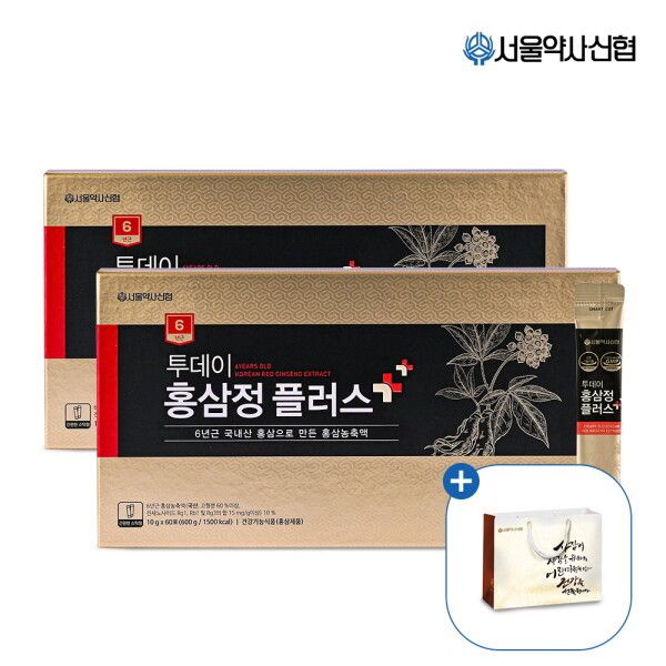 서울약사신협 120포 6년근 투데이 홍삼정 플러스 60포 2세트 (+쇼핑백 2장) : e신마트