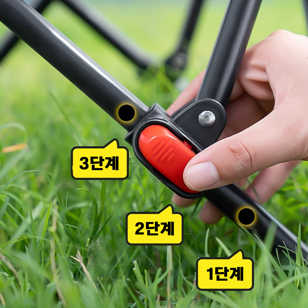 메이스 각도조절 접이식 캠핑 의자 릴렉스 체어 블랙 1+1 - 상세 이미지 5