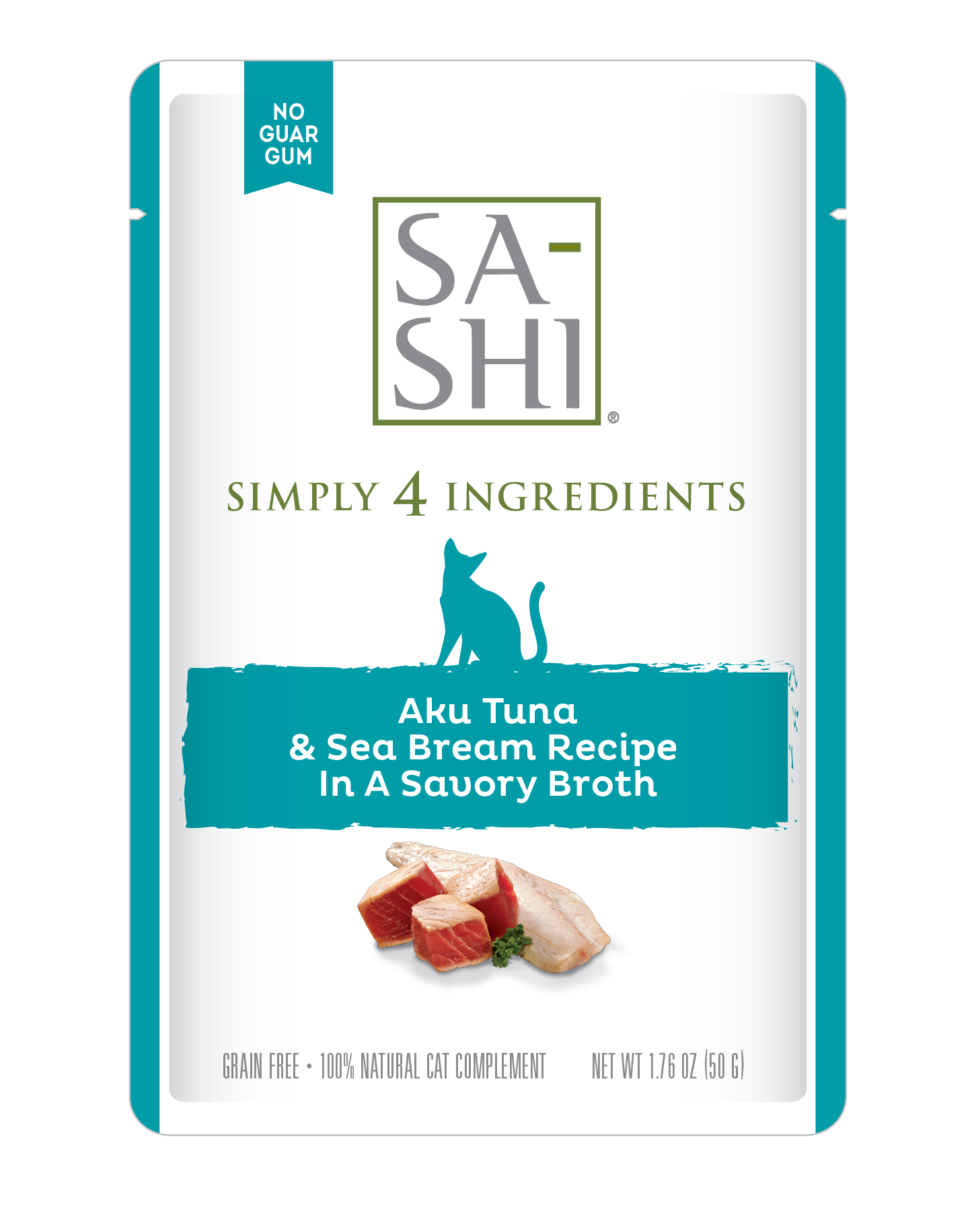 로우즈 캣 사시 파우치 고양이 습식사료 참치+도미, 50g, 1개 - 메인 이미지