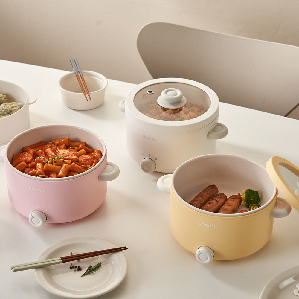 단미 마카롱쿠커 멀티쿠커 라면포트 여행용 캠핑용 샤브샤브 전기냄비 2L