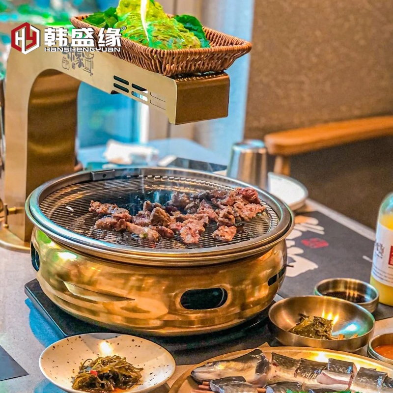 숯불 화로대 고기 구이 불판 바베큐 꼬치 야키니쿠 훈제 은색 싱글 오븐 - 상세 이미지 3