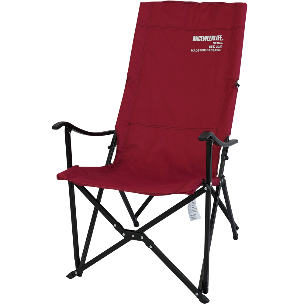 원스위크라이프 캠핑 접이식 경량 롱 릴렉스 체어 특대, 블랙프레임 / 버건디, 1개
