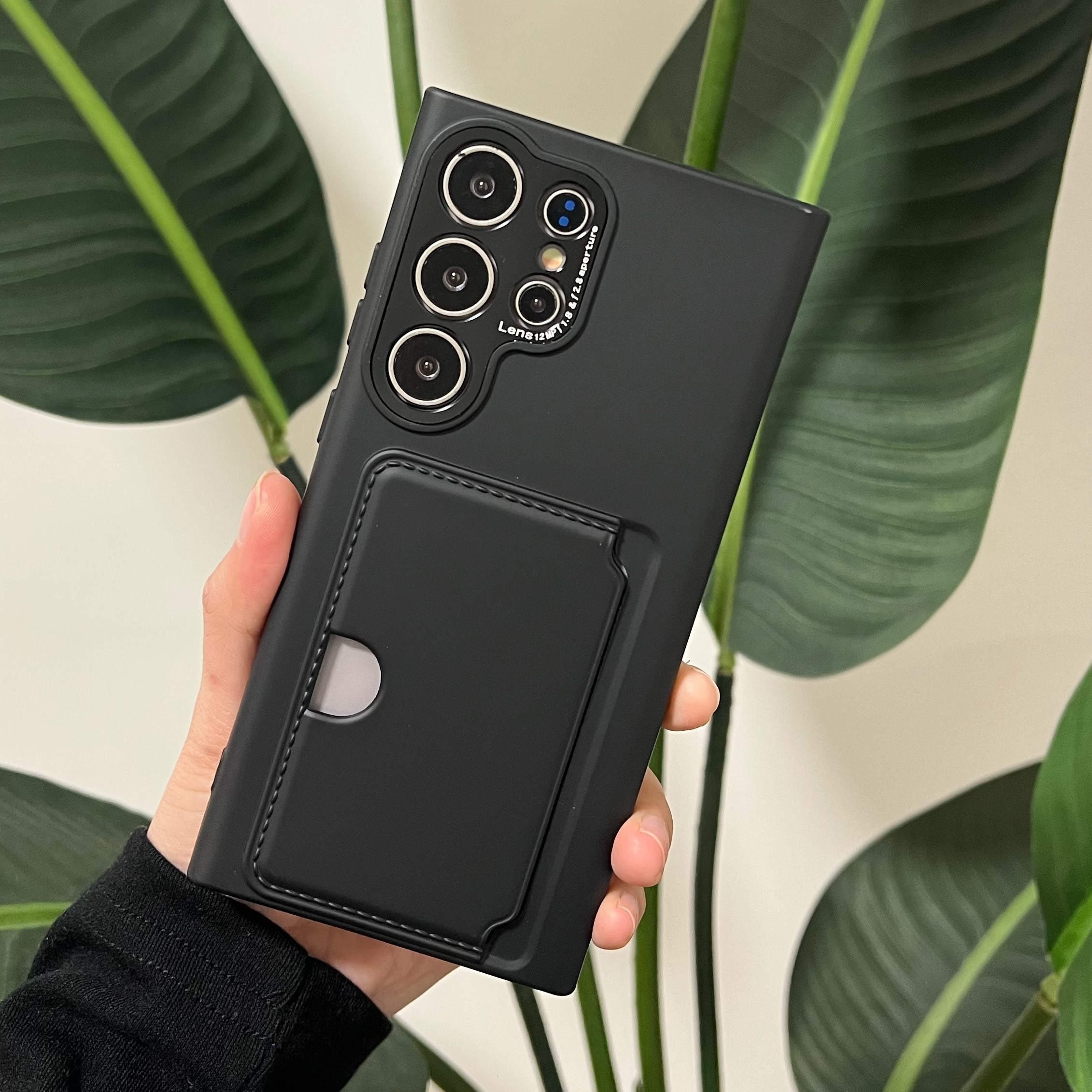 카드 케이스 범퍼 하드 지갑 수납 2장 슬림 풀커버 카메라보호 블랙, 갤럭시S25 울트라