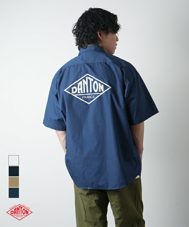 단톤 남성 백로고 워크 반팔 셔츠 DT-B0226TCR 40 NAVY - 메인 이미지