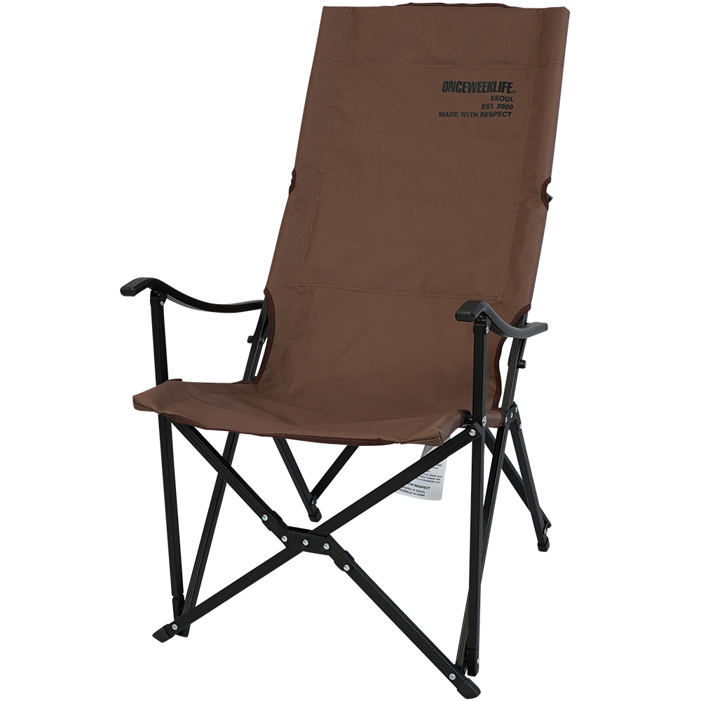 원스위크라이프 캠핑 접이식 경량 롱 릴렉스 체어 특대, 블랙프레임 / 브라운, 1개