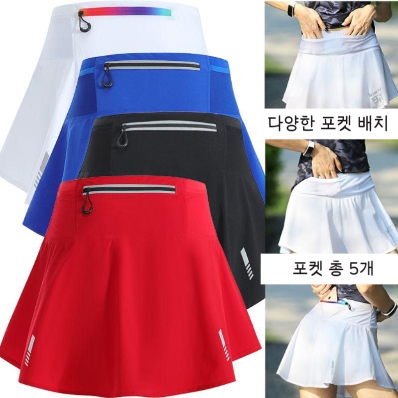5포켓 여성 스포츠 치마 테니스 기능성 스커트 글로우화이트 5포켓 SS (37.5-42.5kg) - 상세 이미지 3