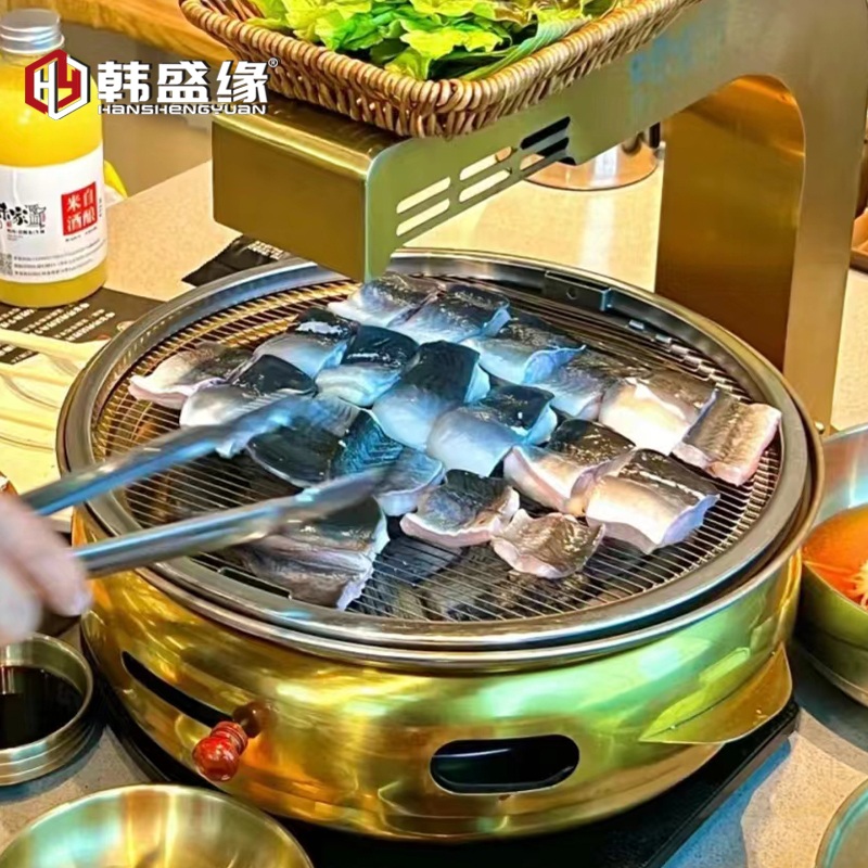 숯불 화로대 고기 구이 불판 바베큐 꼬치 야키니쿠 훈제 은색 싱글 오븐 - 상세 이미지 5