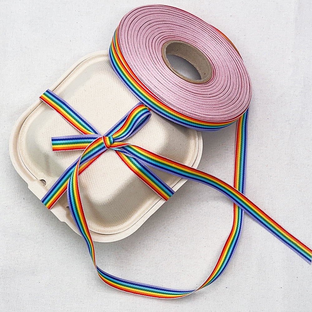 무지개 포장끈 1롤 도시락 답례품 선물 포장 레인보우 리본 끈 이미지 2