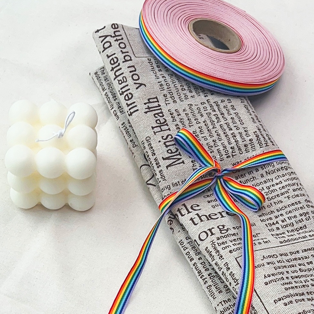 무지개 포장끈 1롤 도시락 답례품 선물 포장 레인보우 리본 끈 이미지 3