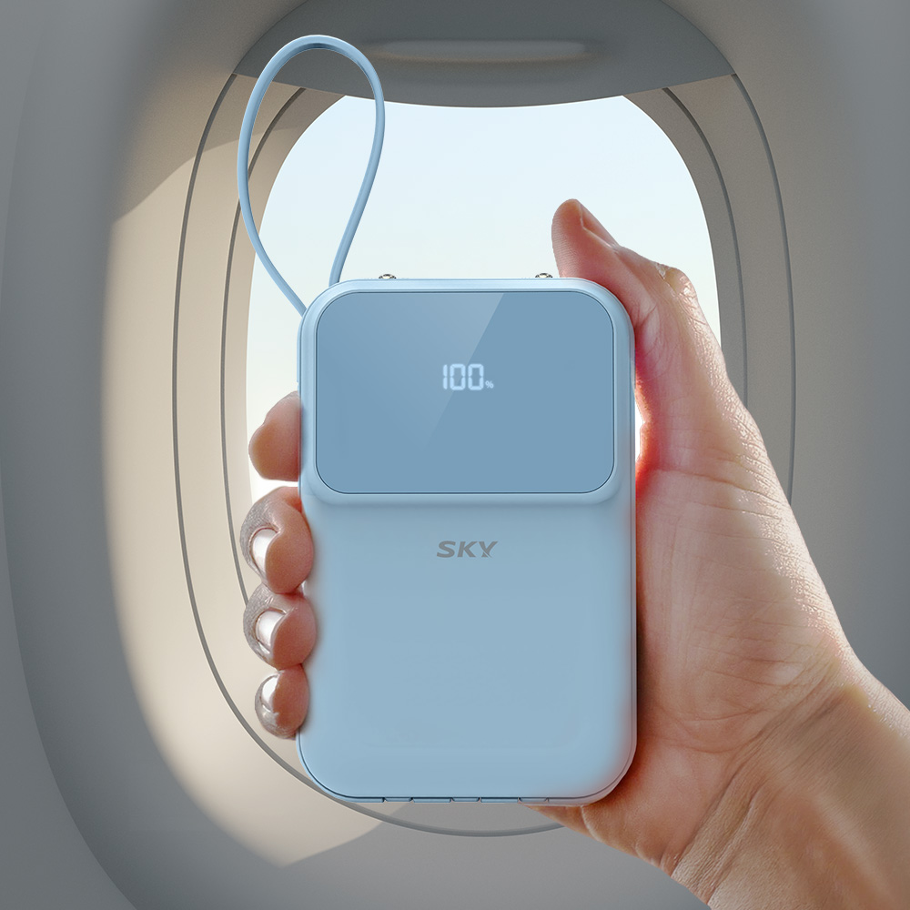 필 U10PD 5in1 유선 빌트인 고속충전 보조배터리 10000mAh, 스카이 블루 이미지 6
