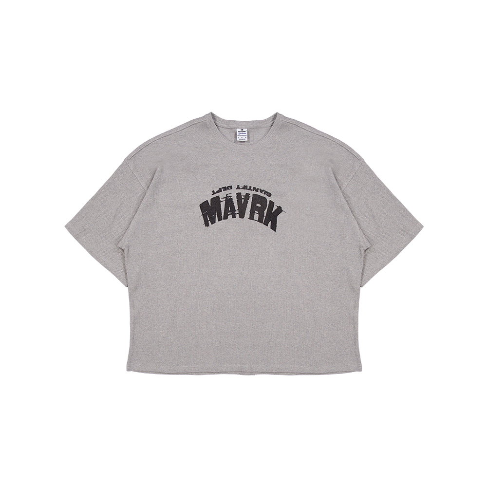 MAVRK 매버릭 프레임 와플 오버핏 티셔츠 그레이 - 상품 이미지