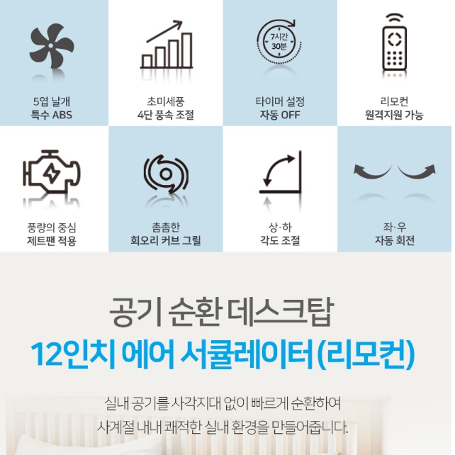 미니 서큘레이터 소형 사무실 선풍기 책상 위 선풍기 작은 선풍기 - 상세 이미지 3
