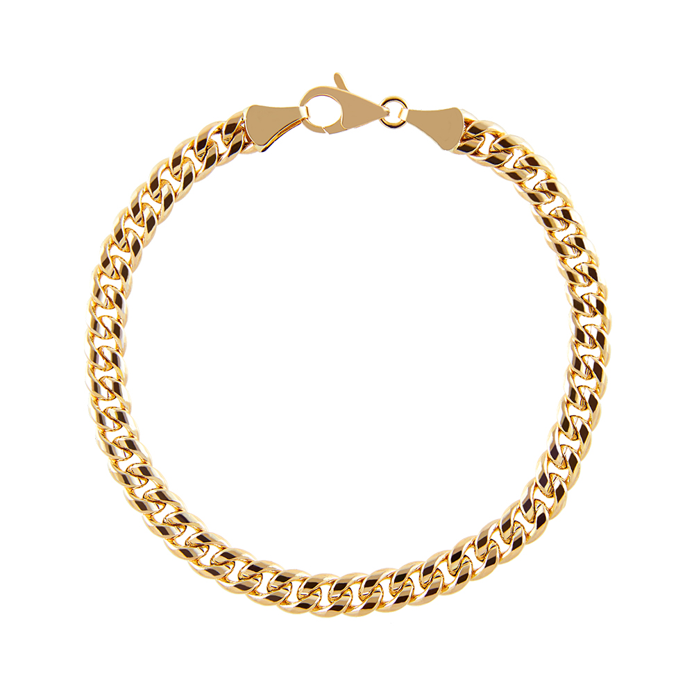 14k 18k 할로우 커브 메디앙 체인 금 팔찌