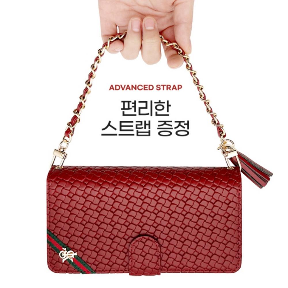 온선 지퍼형 다이어리 가죽 지갑 케이스 버건디, 갤럭시S7 - 상세 이미지 5