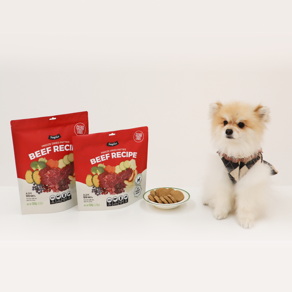 트러스티푸드 동결건조 사료 비프 33장 150g 소고기 LID 저지방 식단 생식 화식 큐브
