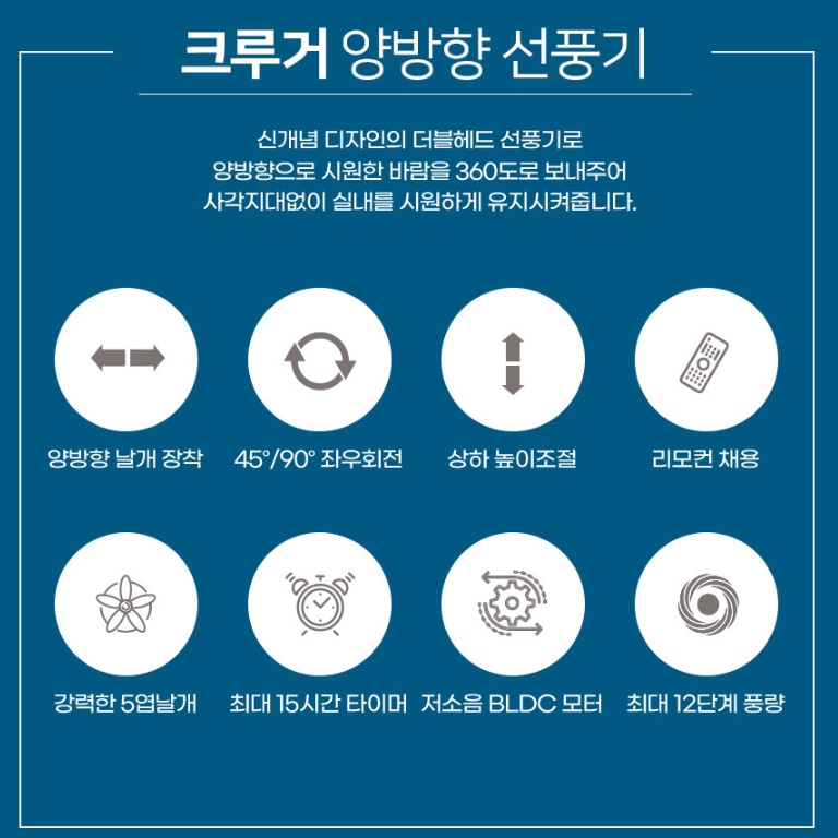 양방향 양면 식당 영업용 키높이 선풍기 산업용 업소용 선풍기 - 상세 이미지 2