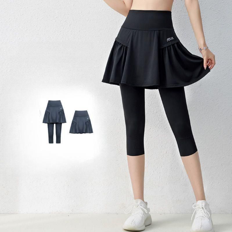 요가 폴댄스 겸용 포켓 스포츠 치마바지 스커트핏 다크그레이(숏) S~M_(45-52.5kg권장) - 상세 이미지 3