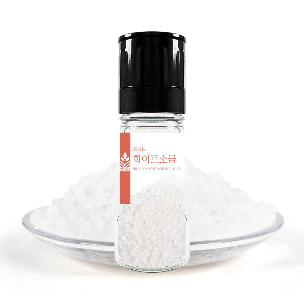 굵은 히말라야 크리스탈 화이트 솔트 그라인더 100g 미네랄 천연소금 암염 - 메인 이미지