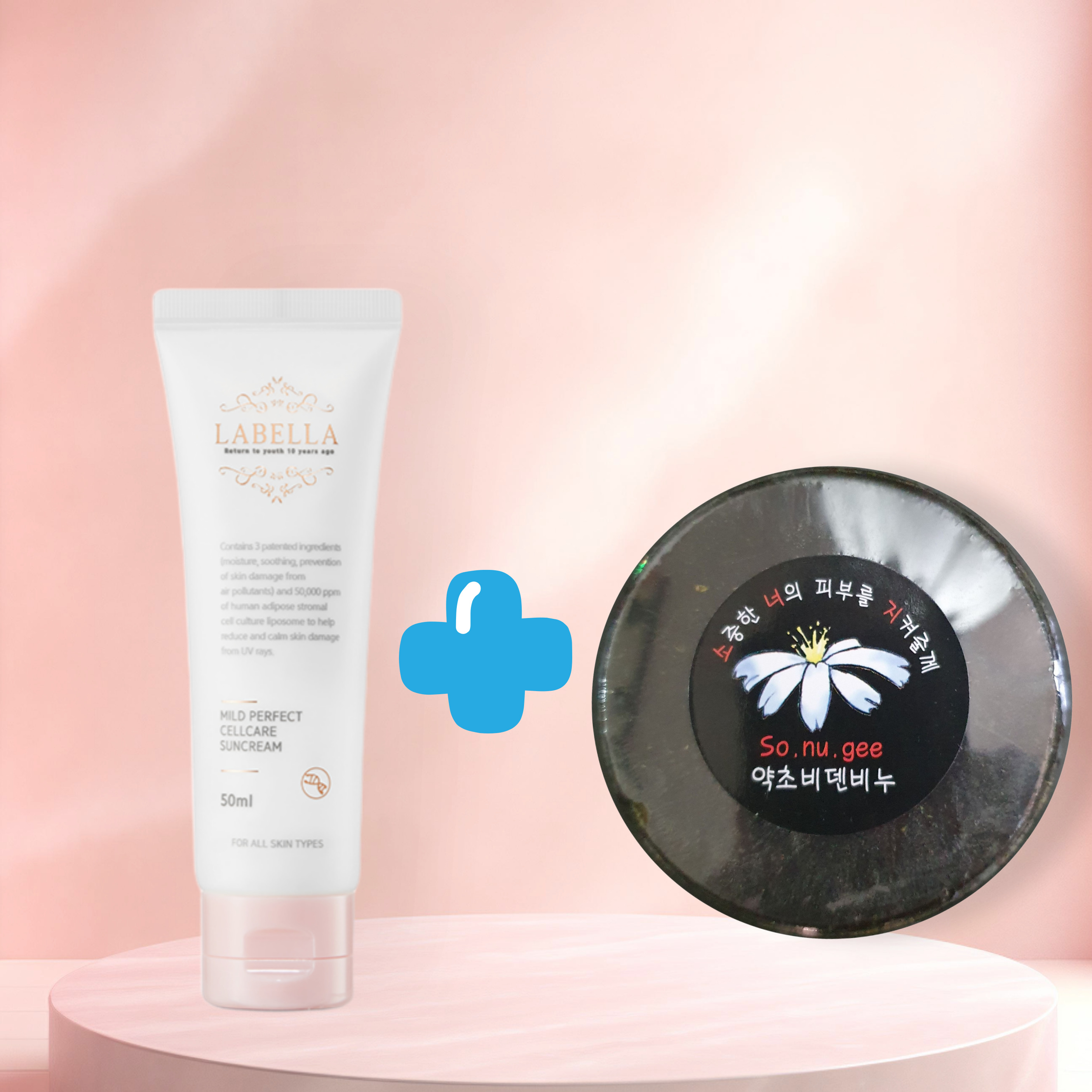 라벨라 마일드 퍼펙트 셀케어 선크림 (50ml)+약초 비덴 비누 무료 - 상품 이미지