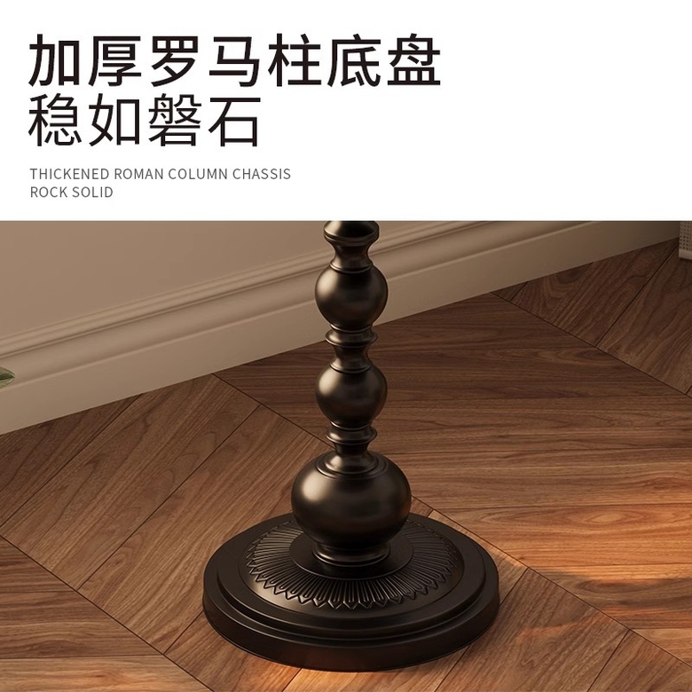 소형 복고풍 거실용 원형 사이드 테이블, 침실 및 발코니용 미니 작은 원탁 문라이트 화이트 S - 상세 이미지 5