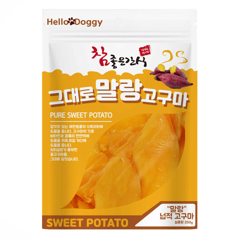 강아지 고구마 말랭이 참좋은간식 그대로 말랑고구마 넙적 250g