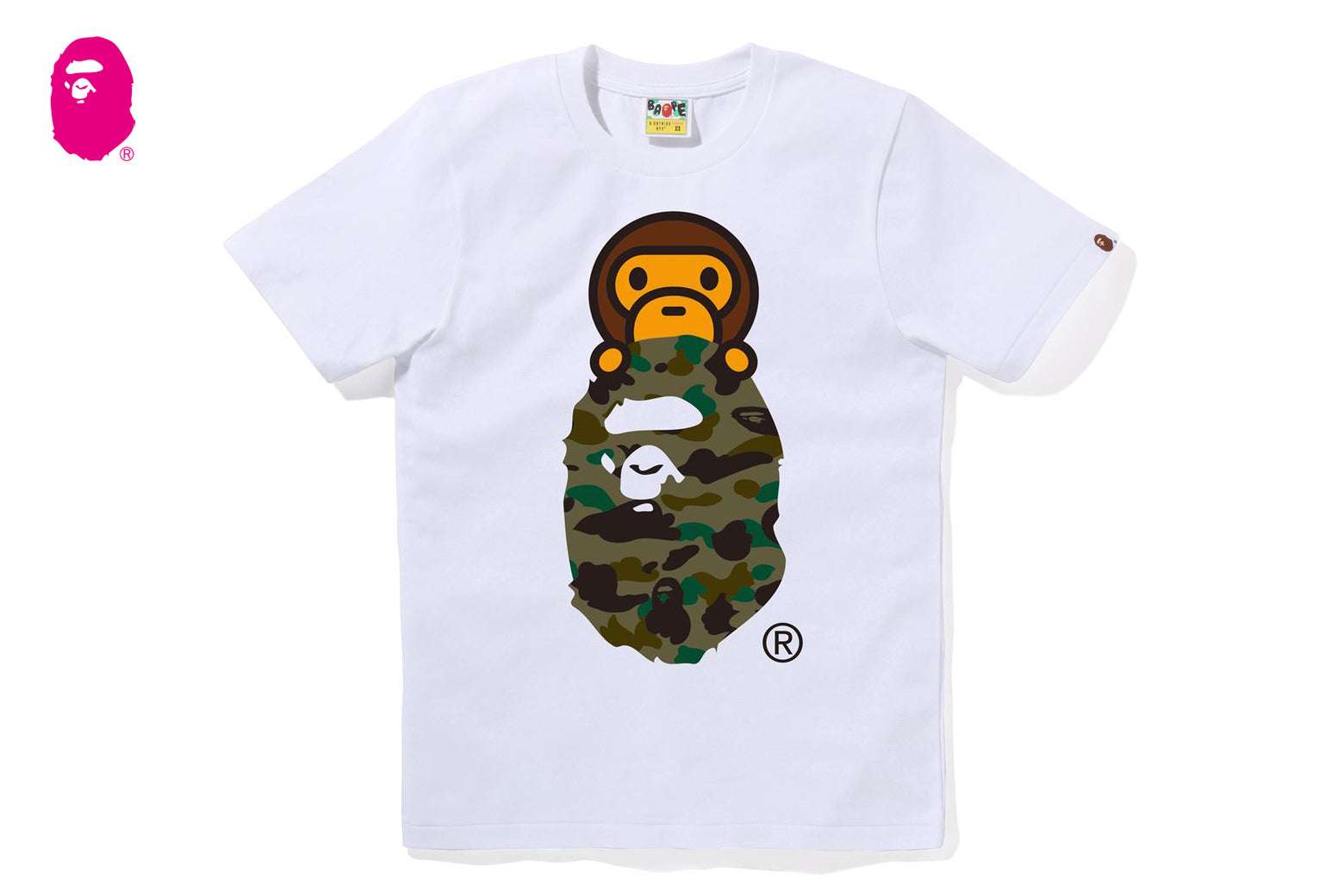베이프 우먼즈 반팔티 1ST CAMO MILO ON APE HEAD TEE 4월 신상 2L30-210-005 - 상세 이미지 2
