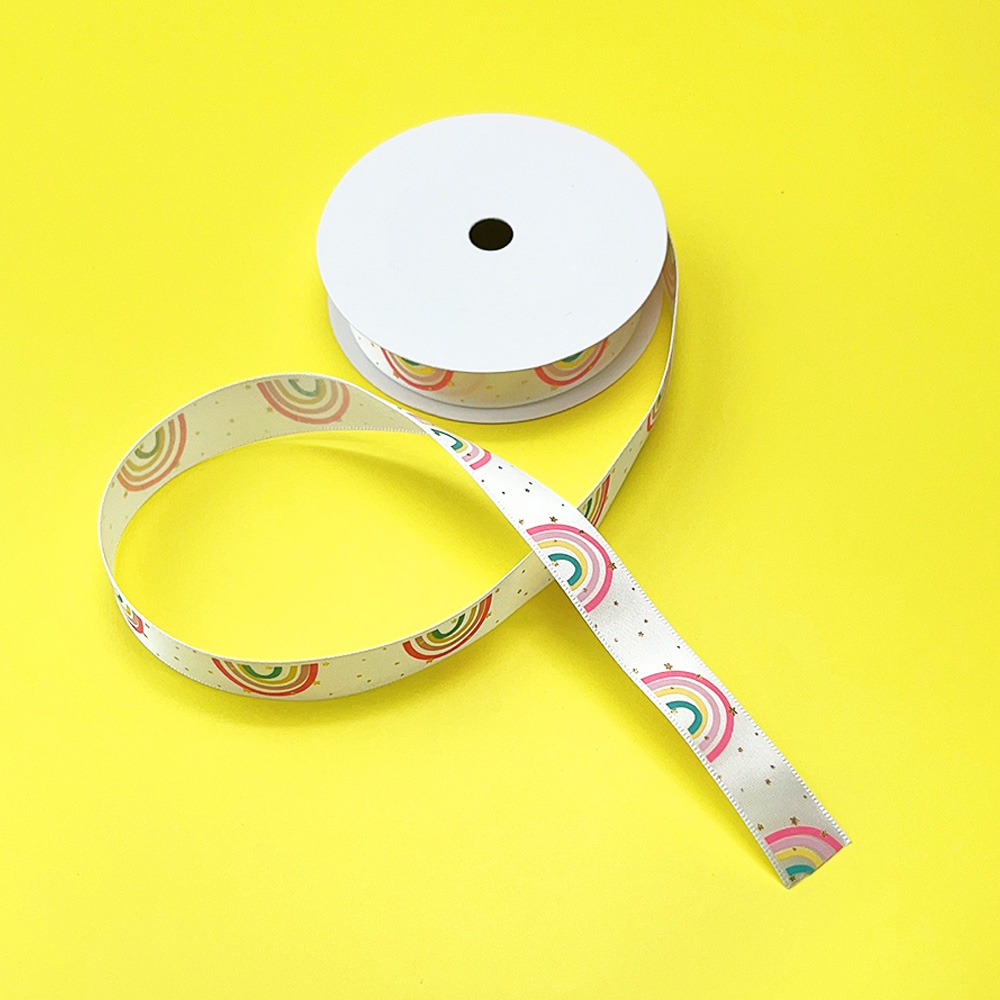 무지개 포장 리본끈 15mm 9m 공예 선물 리본 끈 - 상세 이미지 3