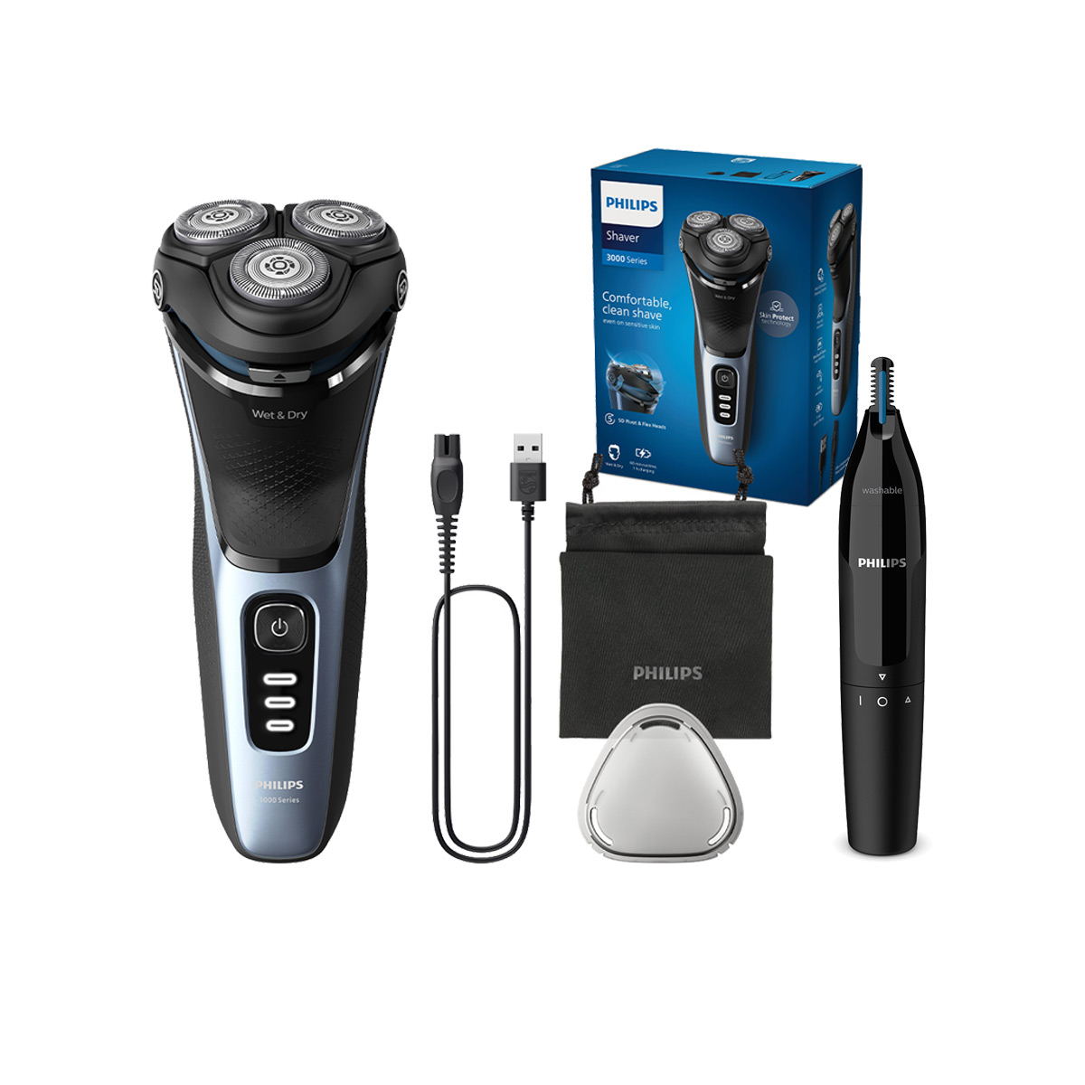 [10/1 예약배송]필립스 면도기 S3000 전기면도기 S3243/12+NT1650/16