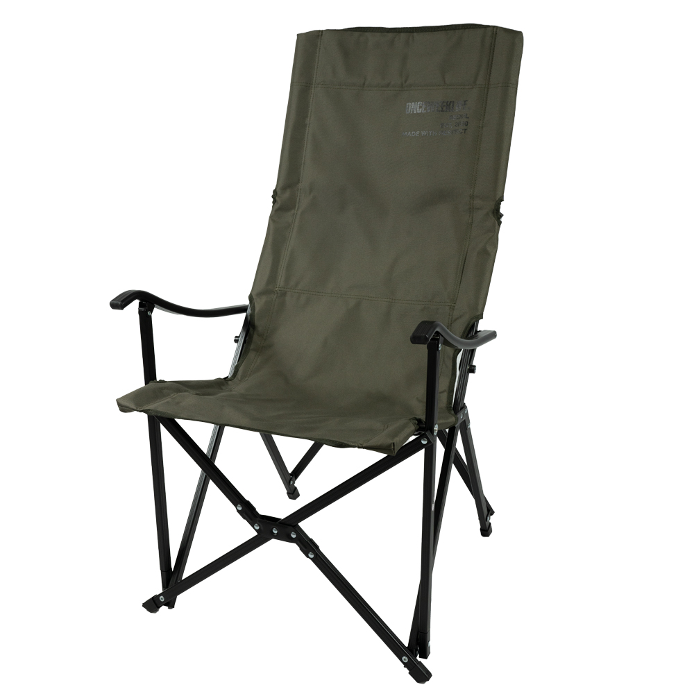 원스위크라이프 캠핑 접이식 경량 롱 릴렉스 체어 특대, 블랙프레임 / 카키, 1개