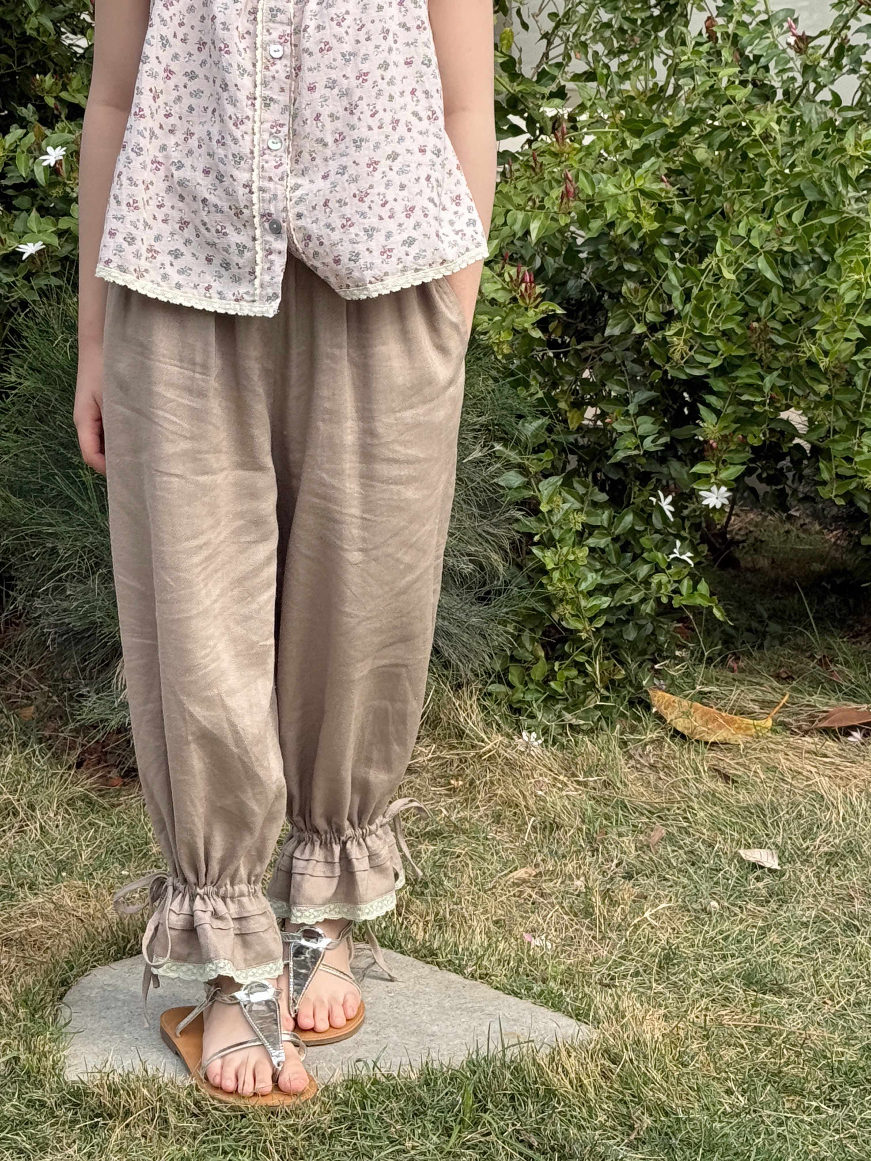 Irene's Closet 리본 스트링 투웨이 쿨링 냉장고 긴바지 유아 주니어 여름